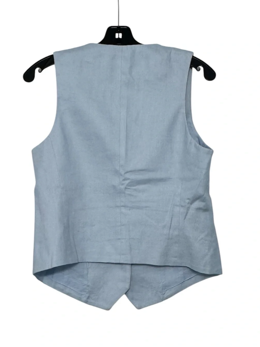Mango Pale Blue Linen Wide-Leg Pants with Matching Vest - Picture 6 of 8
